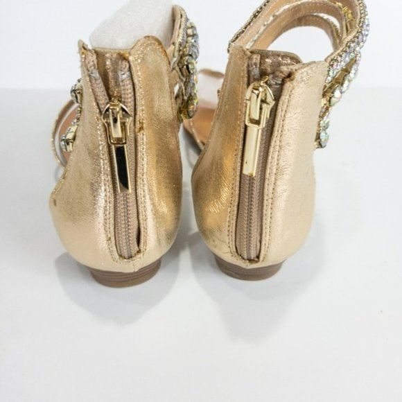 Thalia Sodi Irina Bling Flat Sandals Gold Shimmer -7.5 - Picture 4 of 5